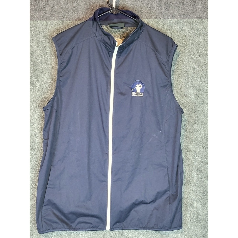 Glenmuir Vest Mens L Navy Blue Storm Bloc Showerproof Golf Leisure Full Zip Warm